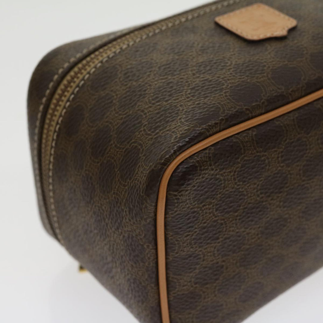 Celine Macadam Canvas Vany Hand Bag PVC Leather Brown  am2715g