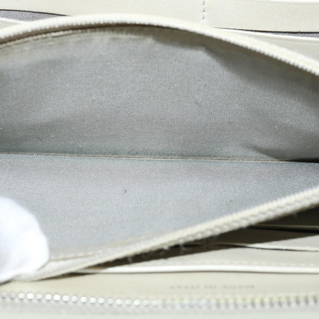 Chanel Caviar Skin Long Wallet Leather Silver CC Auth am2797g