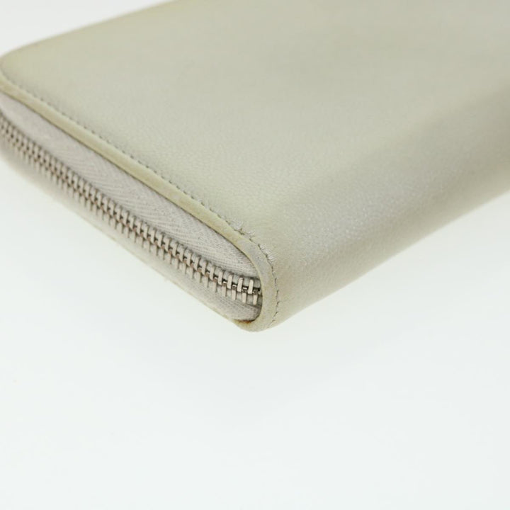 Chanel Caviar Skin Long Wallet Leather Silver CC Auth am2797g