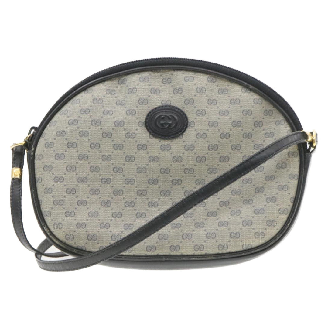 GUCCI Micro small GG Canvas Shoulder Bag PVC Leather Blue  am286g