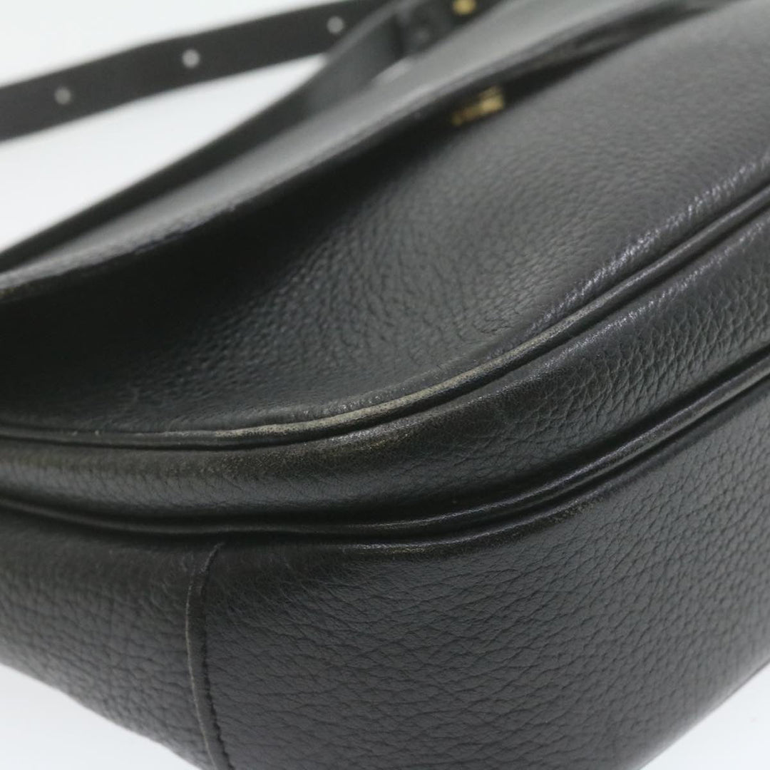 BurberrySs Nova Check Shoulder Bag Leather Black Auth am636g