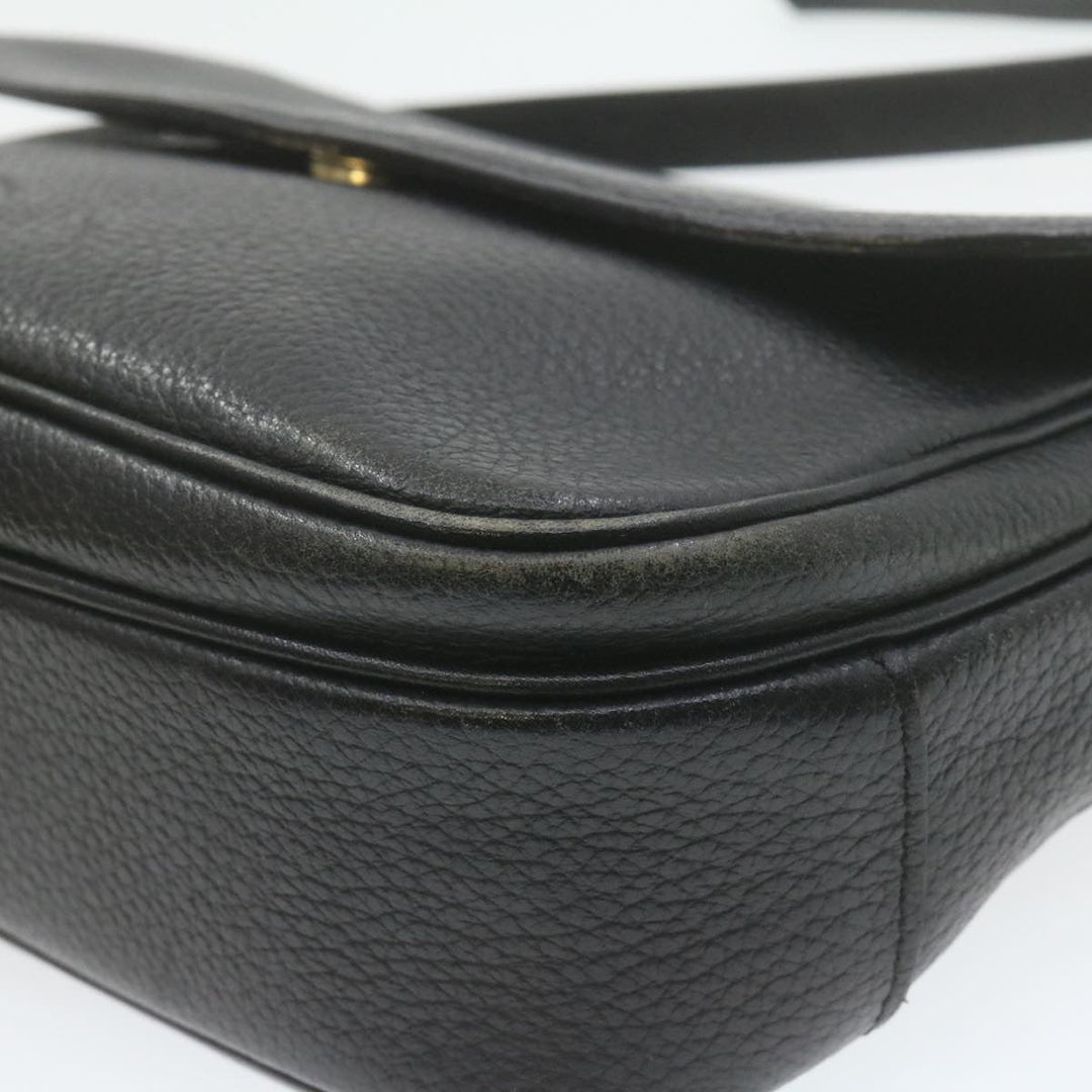 BurberrySs Nova Check Shoulder Bag Leather Black Auth am636g
