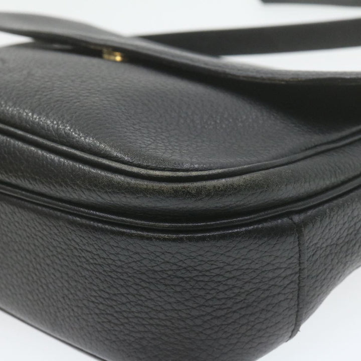 BurberrySs Nova Check Shoulder Bag Leather Black Auth am636g
