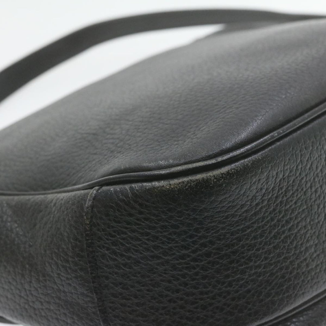 BurberrySs Nova Check Shoulder Bag Leather Black Auth am636g