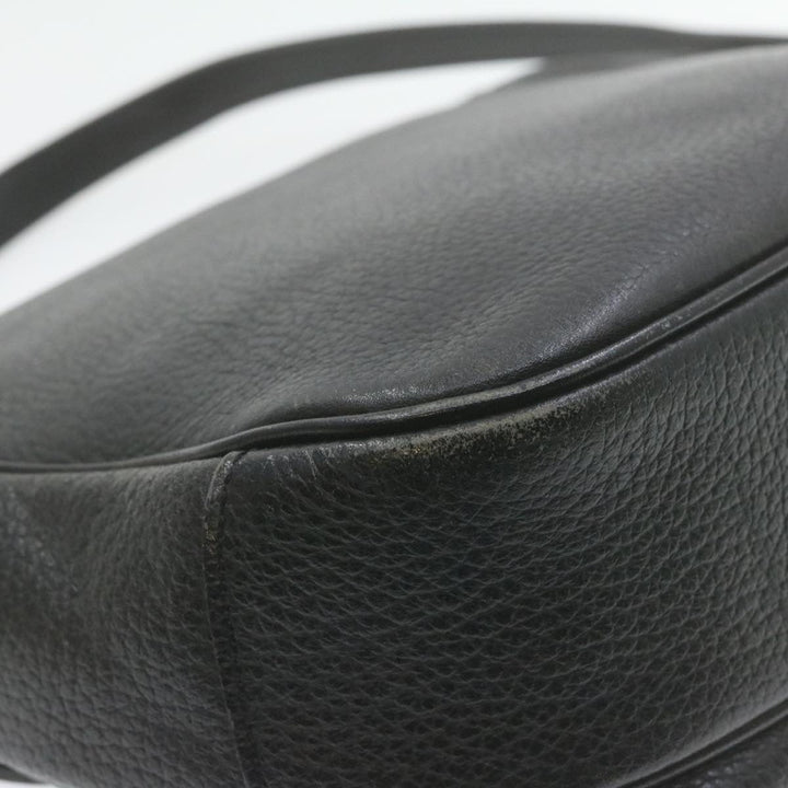 BurberrySs Nova Check Shoulder Bag Leather Black Auth am636g