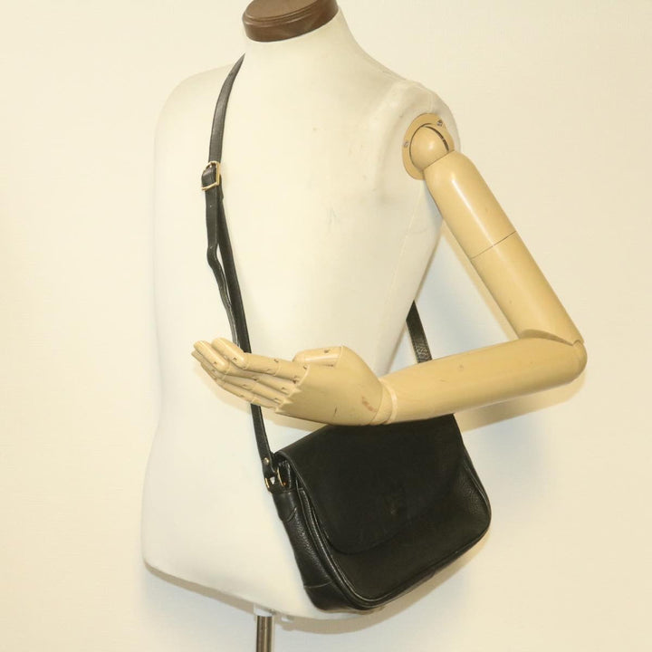 BurberrySs Nova Check Shoulder Bag Leather Black Auth am636g