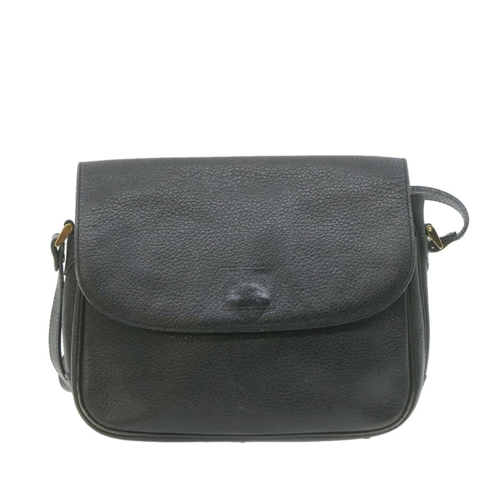 BurberrySs Nova Check Shoulder Bag Leather Black Auth am636g