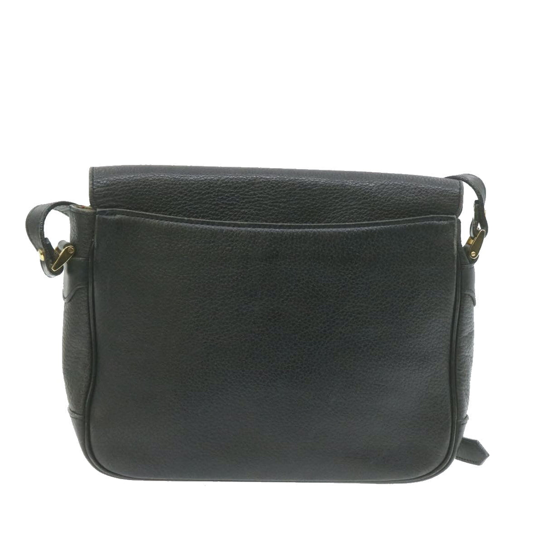 BurberrySs Nova Check Shoulder Bag Leather Black Auth am636g