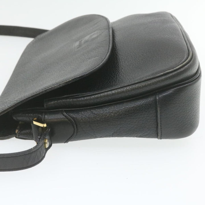 BurberrySs Nova Check Shoulder Bag Leather Black Auth am636g