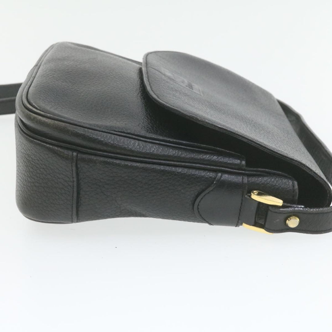 BurberrySs Nova Check Shoulder Bag Leather Black Auth am636g