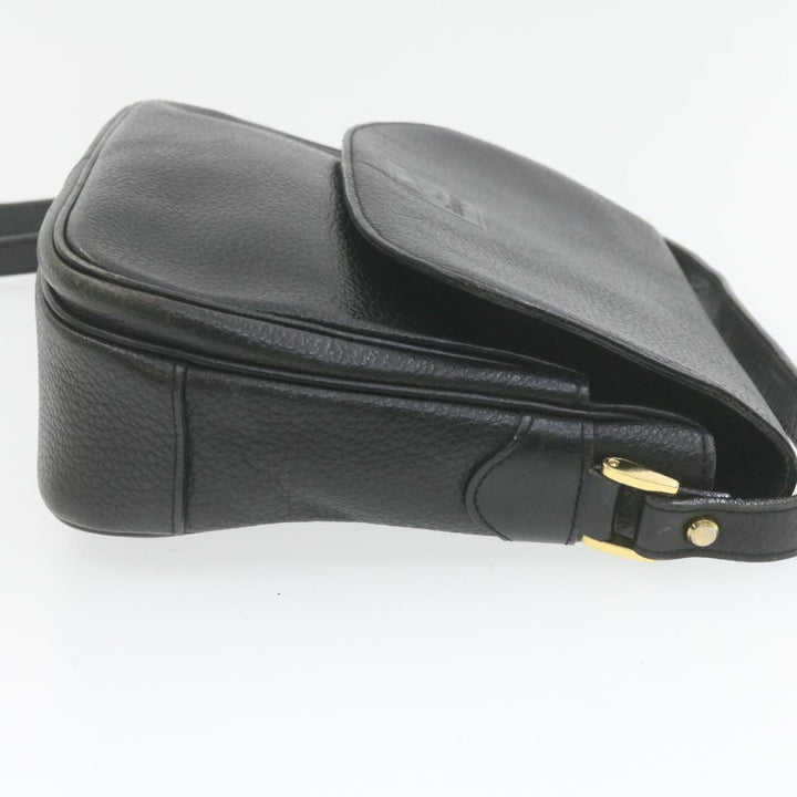 BurberrySs Nova Check Shoulder Bag Leather Black Auth am636g
