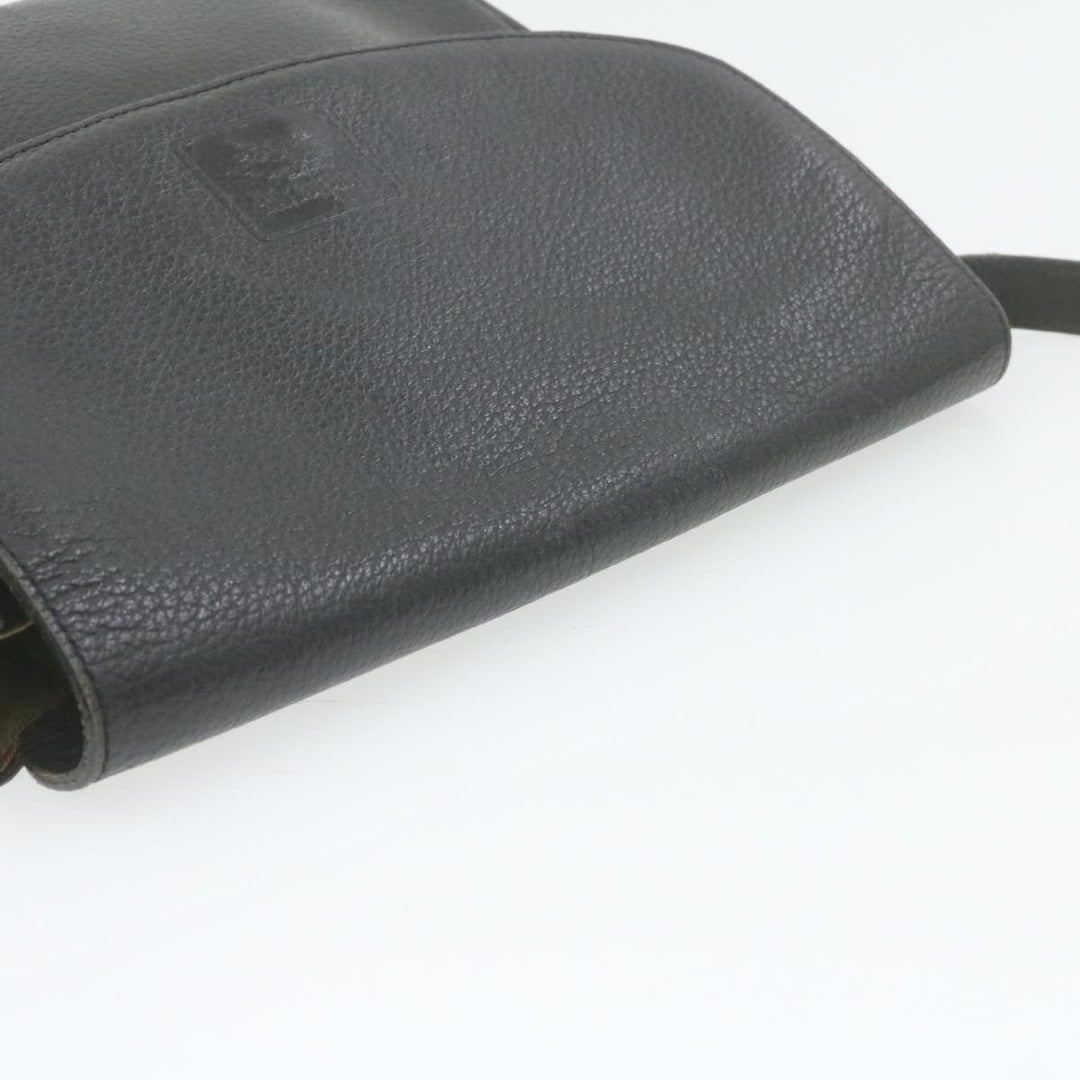 BurberrySs Nova Check Shoulder Bag Leather Black Auth am636g