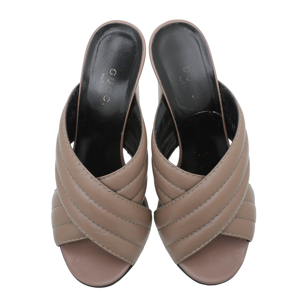 Gucci Etoupe Crossover Sandal 35.5