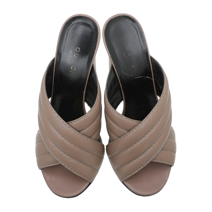 Gucci Etoupe Crossover Sandal 35.5