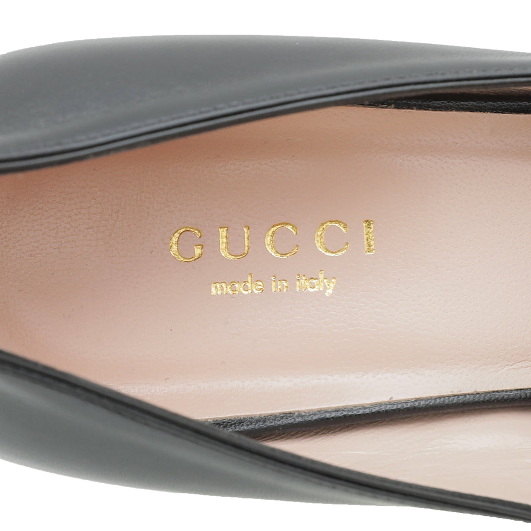 Gucci Black GG Marmont Fringe Platform Pump 38