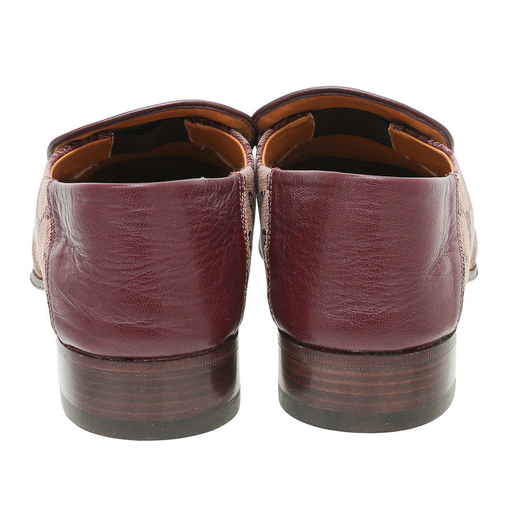 Gucci Rubino Bordeaux GG Monogram Granada Kid Horsebit Loafers 8.5