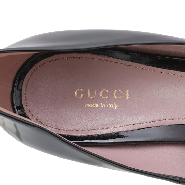 Gucci Black Round Toe Platform Pumps 39.5