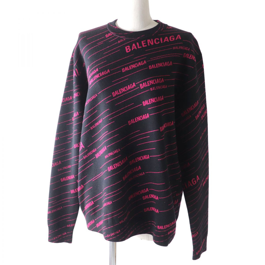 Top Quality Balenciaga Logo Jacquard Knit Sweater XS