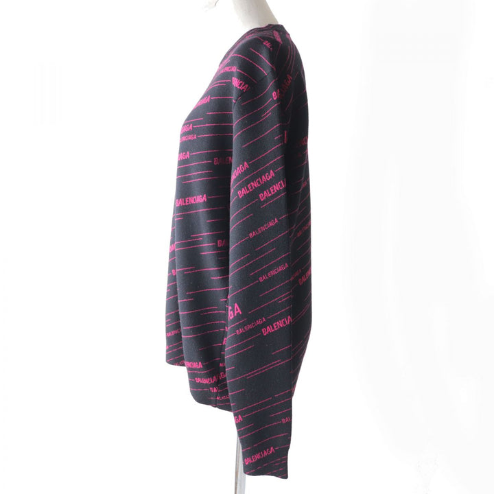 Top Quality Balenciaga Logo Jacquard Knit Sweater XS
