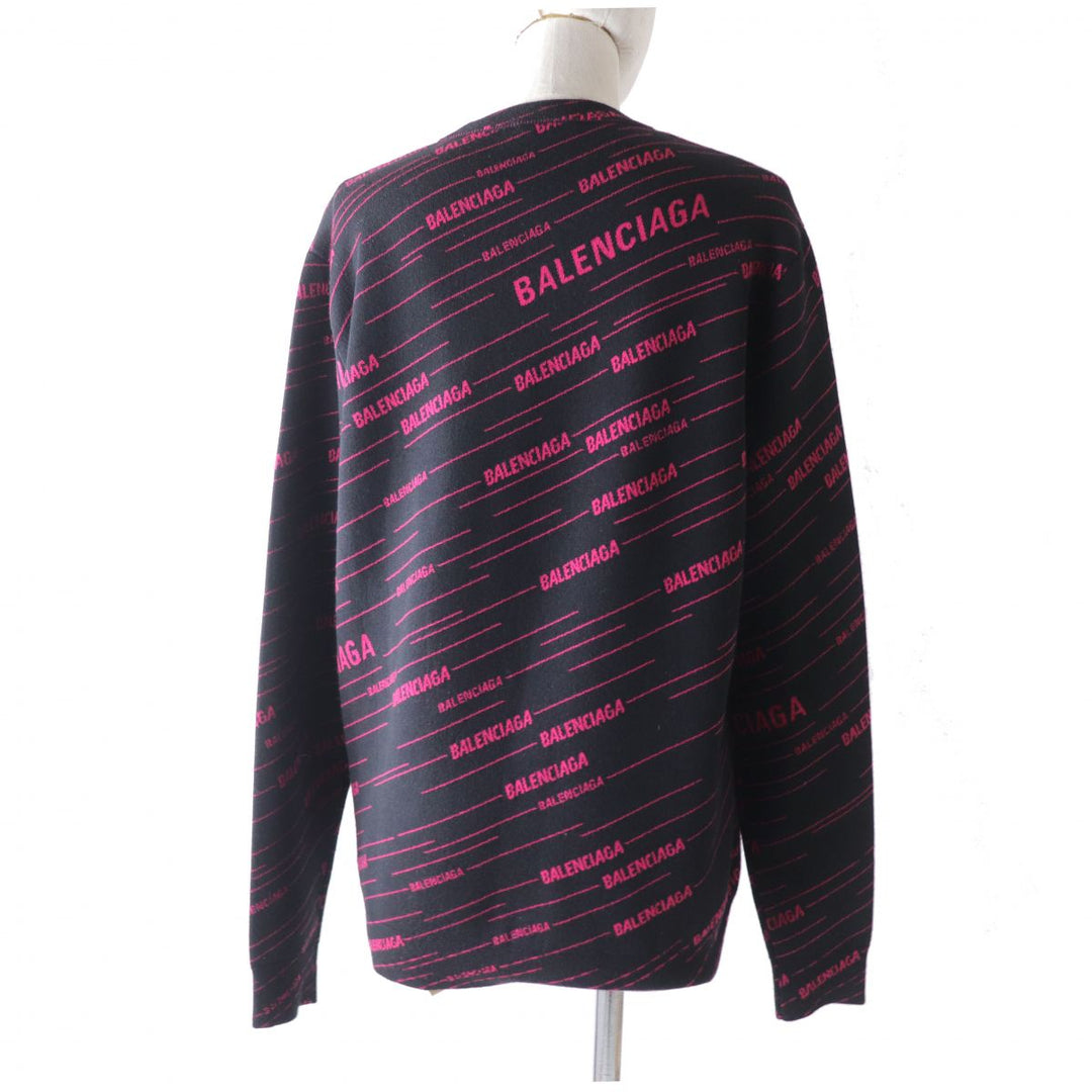 Top Quality Balenciaga Logo Jacquard Knit Sweater XS
