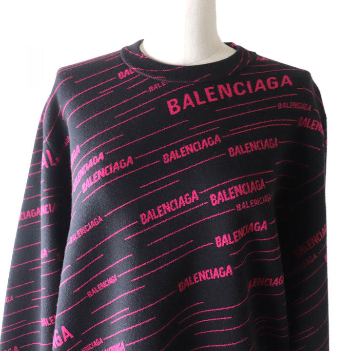 Top Quality Balenciaga Logo Jacquard Knit Sweater XS