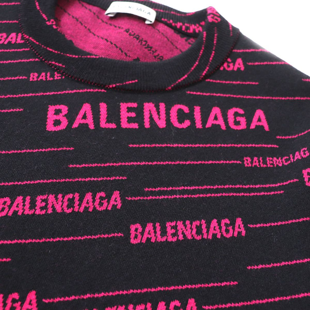 Top Quality Balenciaga Logo Jacquard Knit Sweater XS
