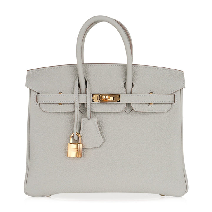Top quality Hermes Birkin 25 Bag Gris Perle Togo Gold Hardware