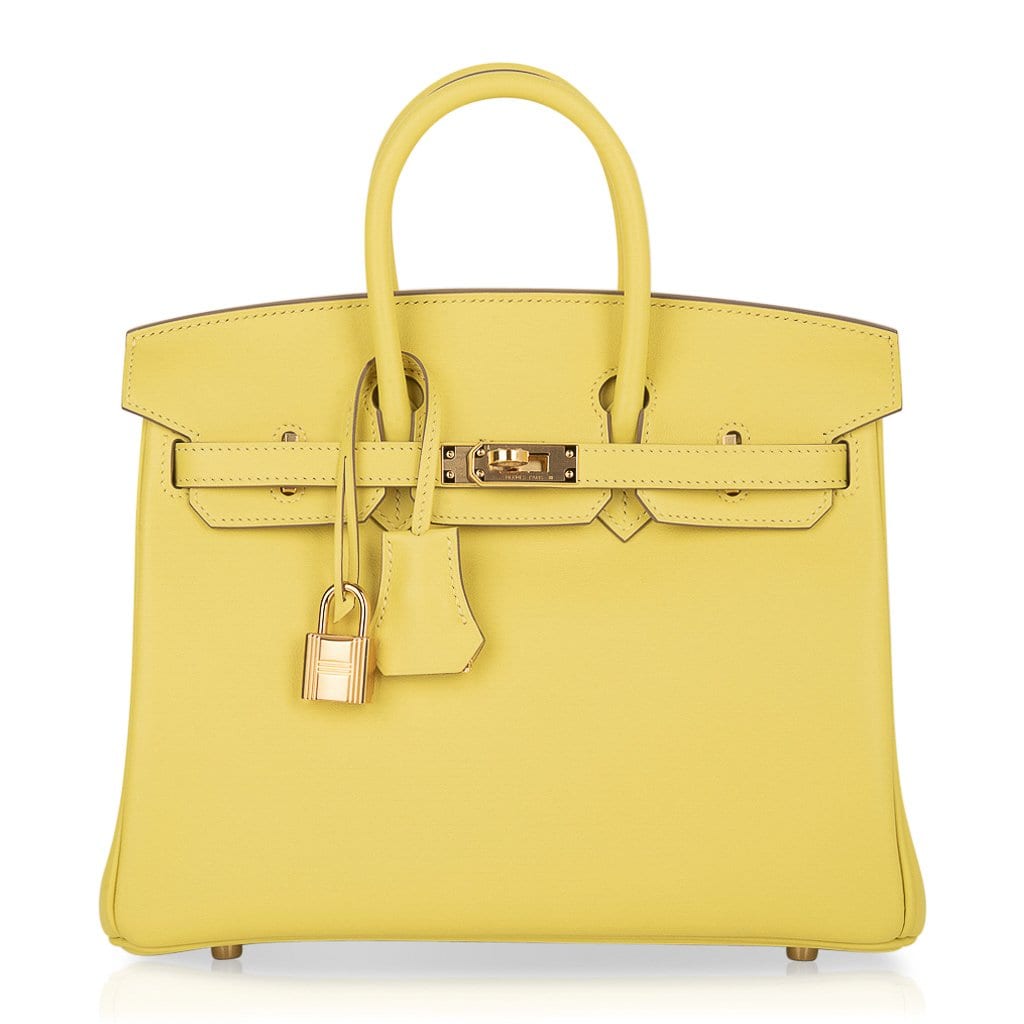 Top quality Hermes Birkin 25 Bag Lime Gold Hardware Swift Leather