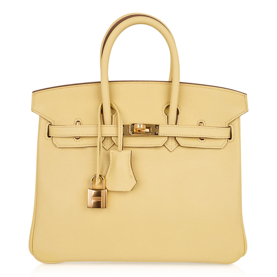 Top quality Hermes Birkin 25 Bag Jaune Poussin Gold Hardware Swift Leather