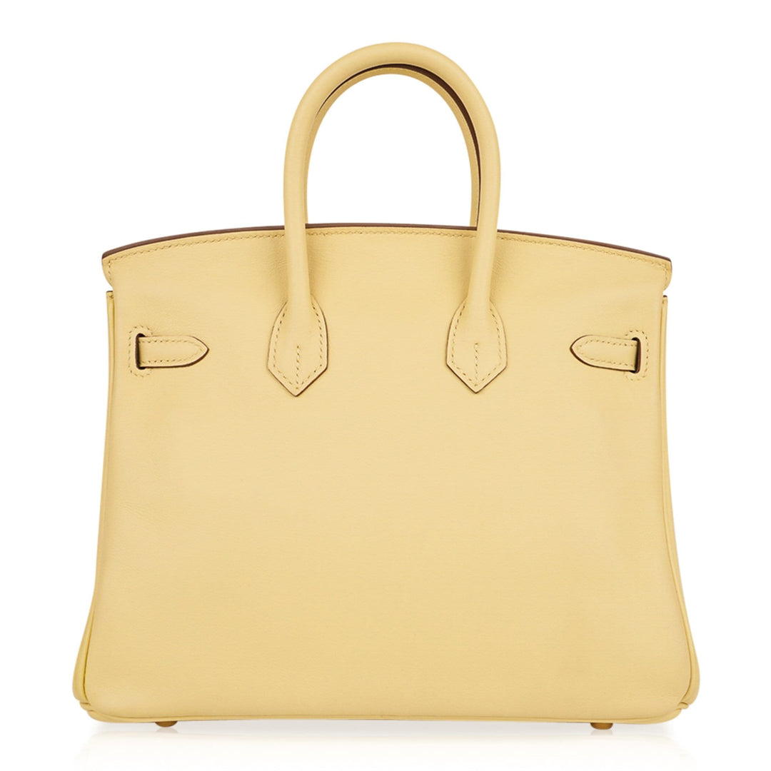 Top quality Hermes Birkin 25 Bag Jaune Poussin Gold Hardware Swift Leather