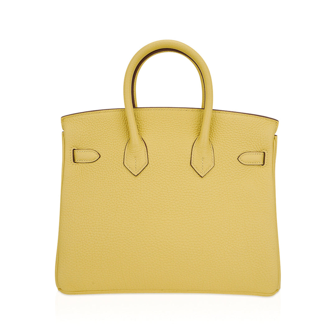 Top quality Hermes Birkin 25 Bag Jaune Poussin Togo Leather with Palladium Hardware