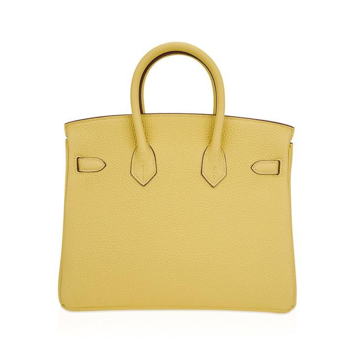 Top quality Hermes Birkin 25 Bag Jaune Poussin Togo Leather with Palladium Hardware