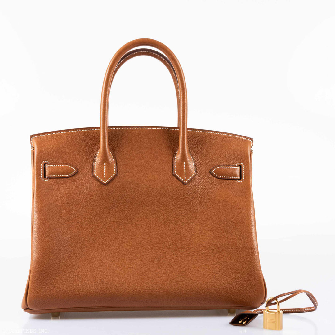 Top quality Hermes Birkin 30 Fauve Barenia Faubourg Gold Hardware