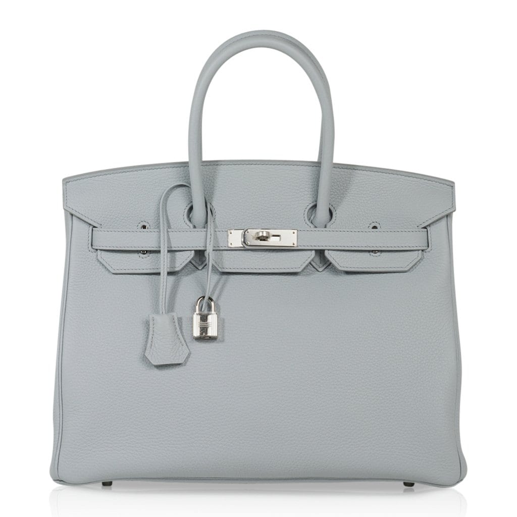 Top quality Hermes Birkin 35 Bag Blue Bleu Pale Togo Palladium Hardware