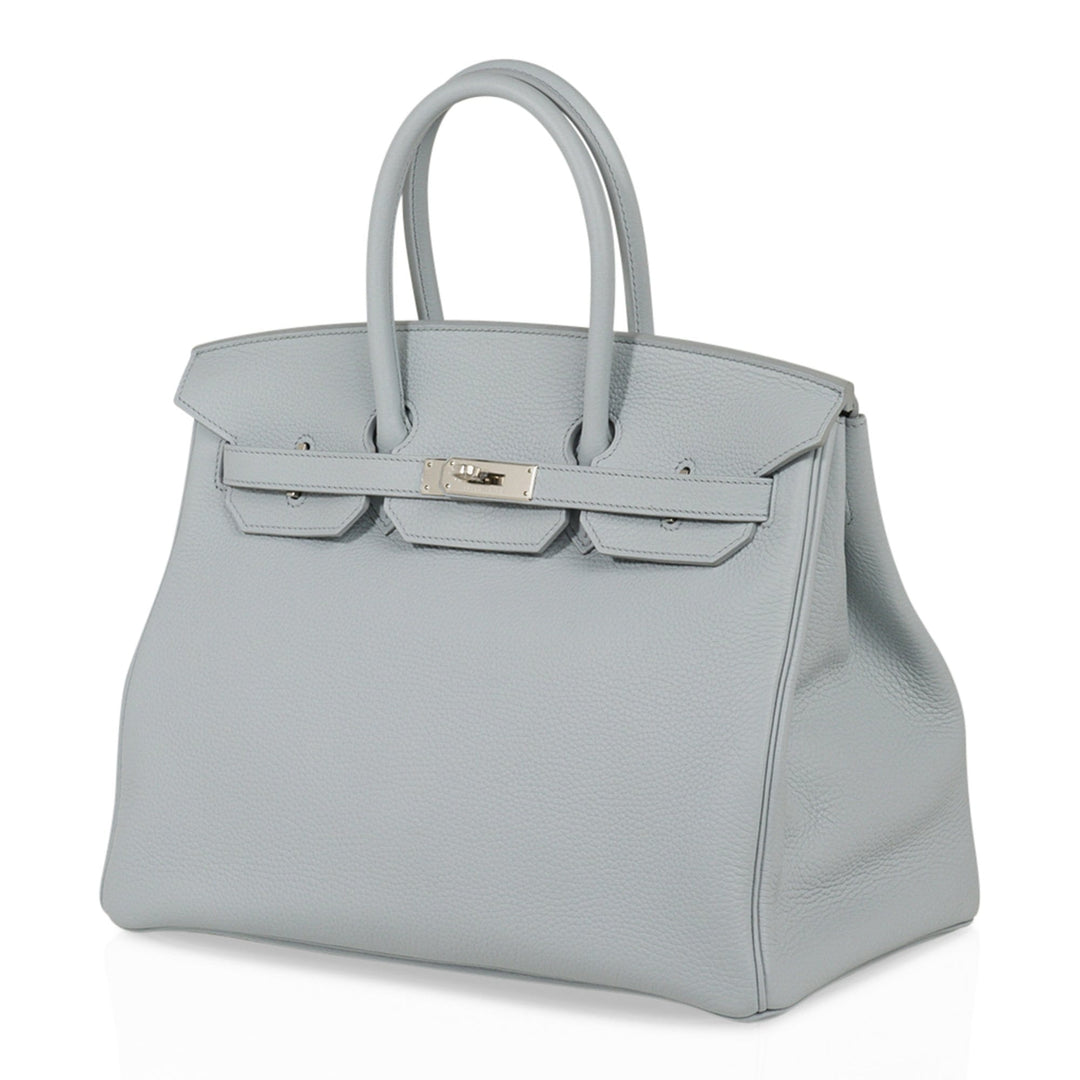 Top quality Hermes Birkin 35 Bag Blue Bleu Pale Togo Palladium Hardware
