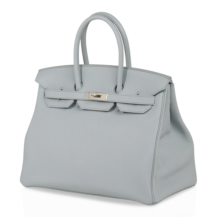Top quality Hermes Birkin 35 Bag Blue Bleu Pale Togo Palladium Hardware