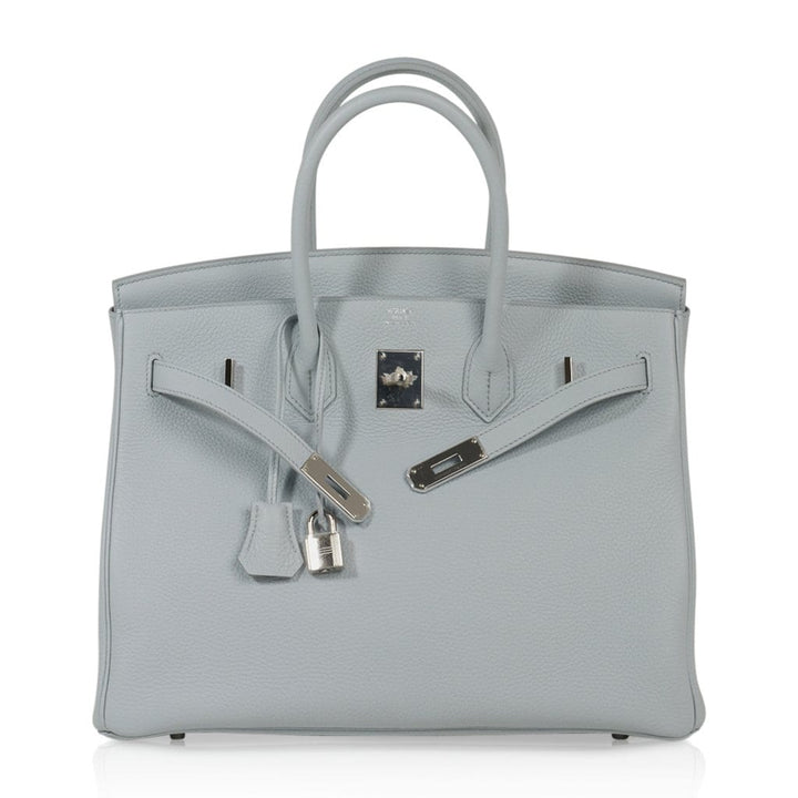 Top quality Hermes Birkin 35 Bag Blue Bleu Pale Togo Palladium Hardware