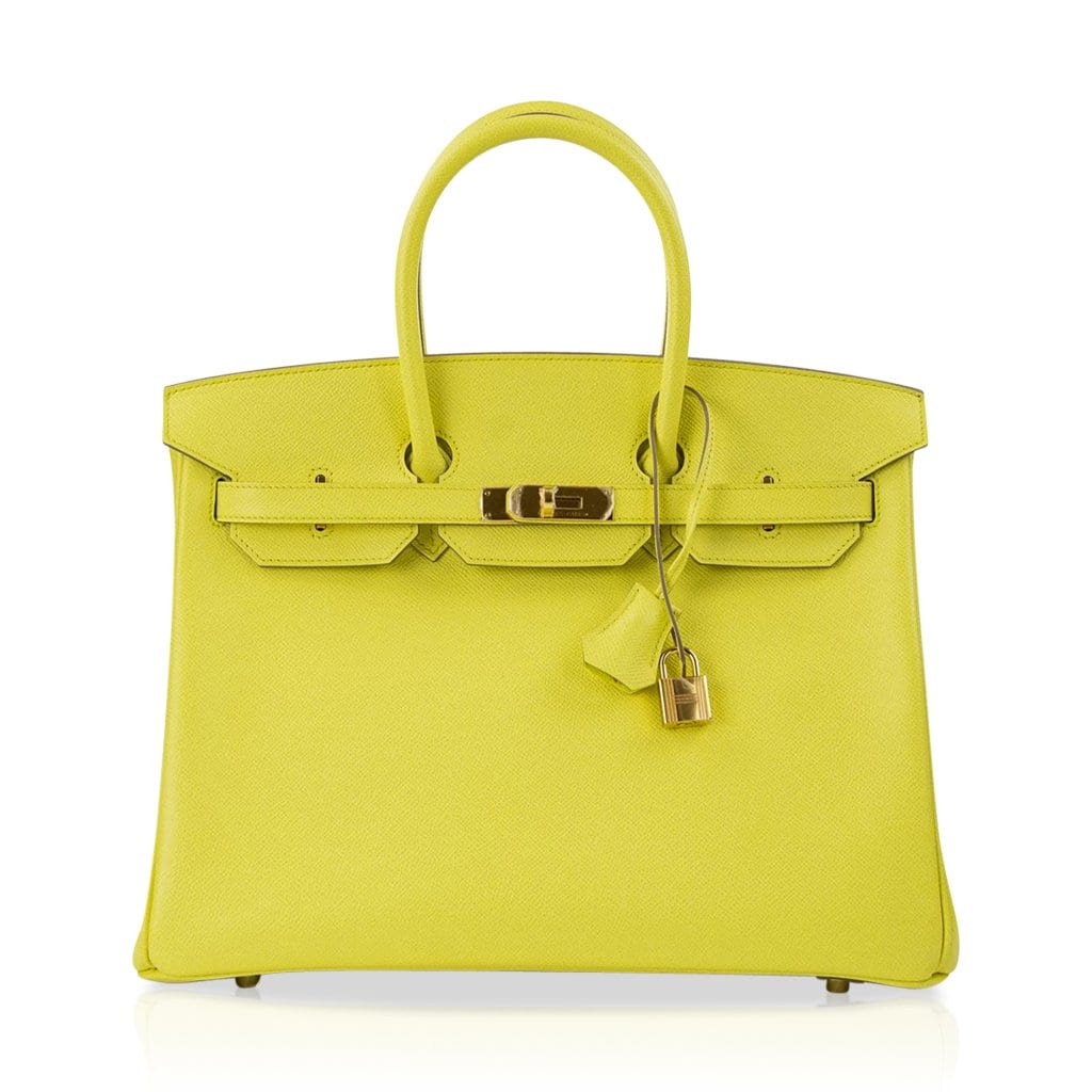 Top quality Hermes Birkin 35 Bag Soufre  Epsom Leather Gold Hardware
