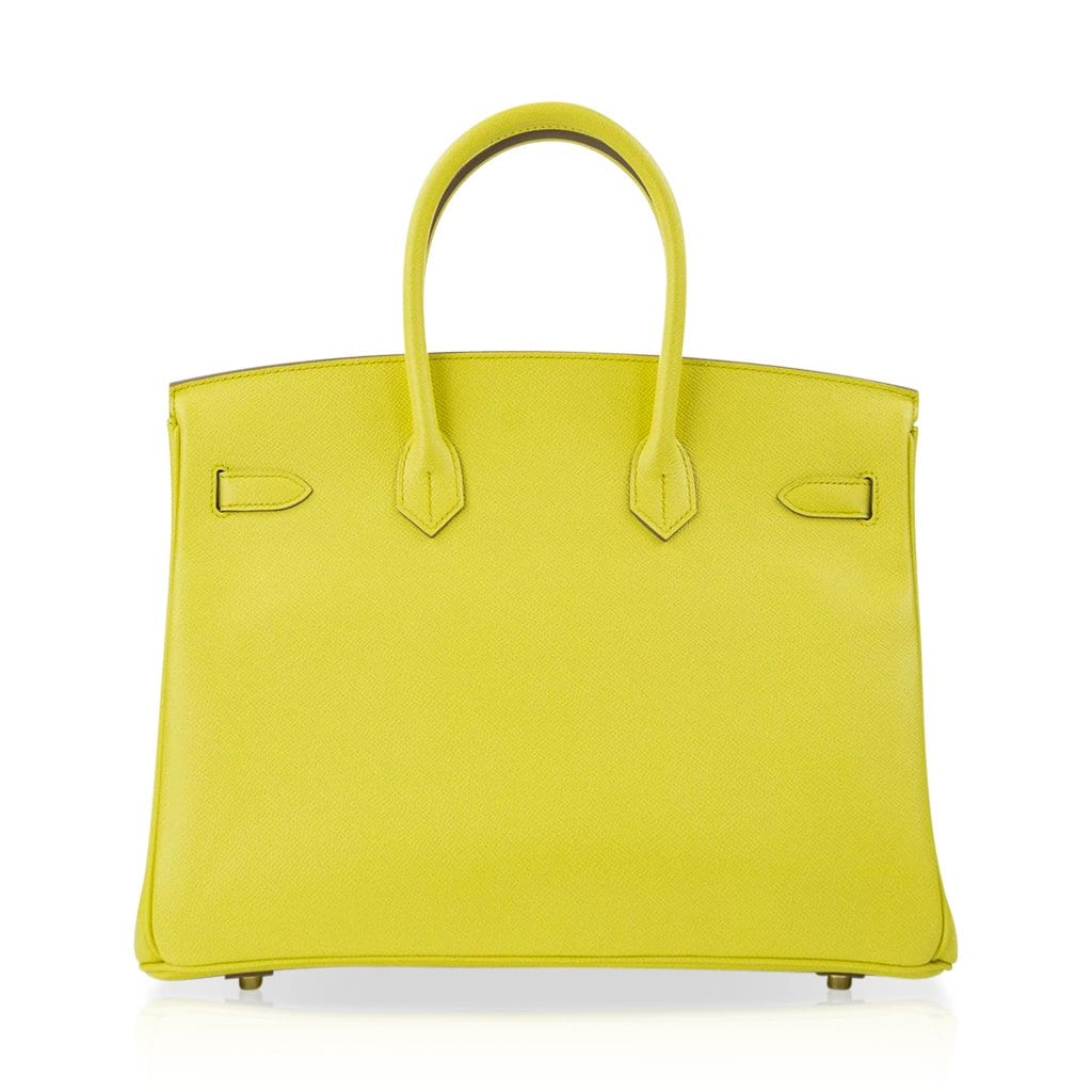 Top quality Hermes Birkin 35 Bag Soufre  Epsom Leather Gold Hardware