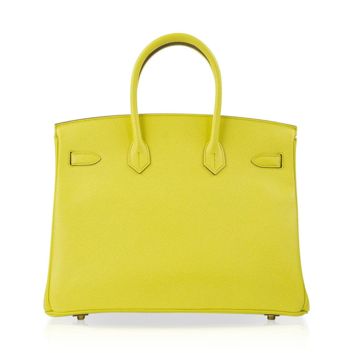 Top quality Hermes Birkin 35 Bag Soufre  Epsom Leather Gold Hardware