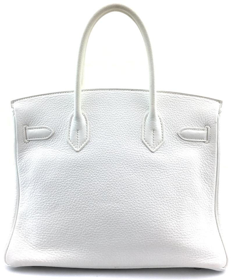 Hermes Birkin 30 Cm Tote Shw White Leather Satchel