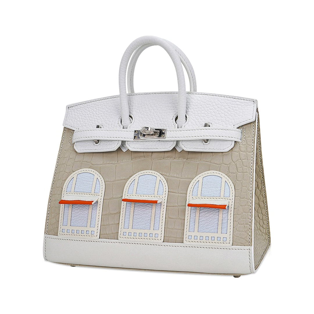 Top quality Hermes Limited Edition Birkin 20 Faubourg Sellier Bag Neige (Snow) White Matte Alligator