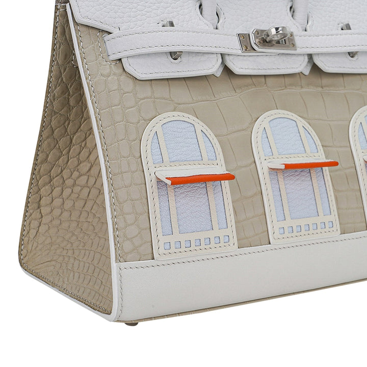 Top quality Hermes Limited Edition Birkin 20 Faubourg Sellier Bag Neige (Snow) White Matte Alligator