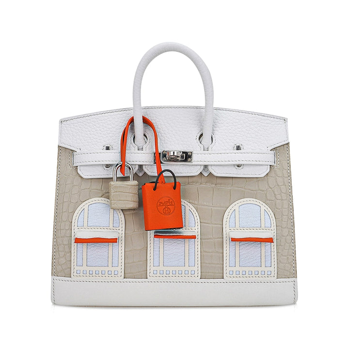 Top quality Hermes Limited Edition Birkin 20 Faubourg Sellier Bag Neige (Snow) White Matte Alligator