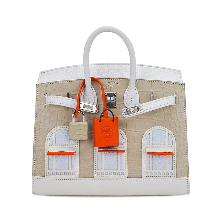 Top quality Hermes Limited Edition Birkin 20 Faubourg Sellier Bag Neige (Snow) White Matte Alligator