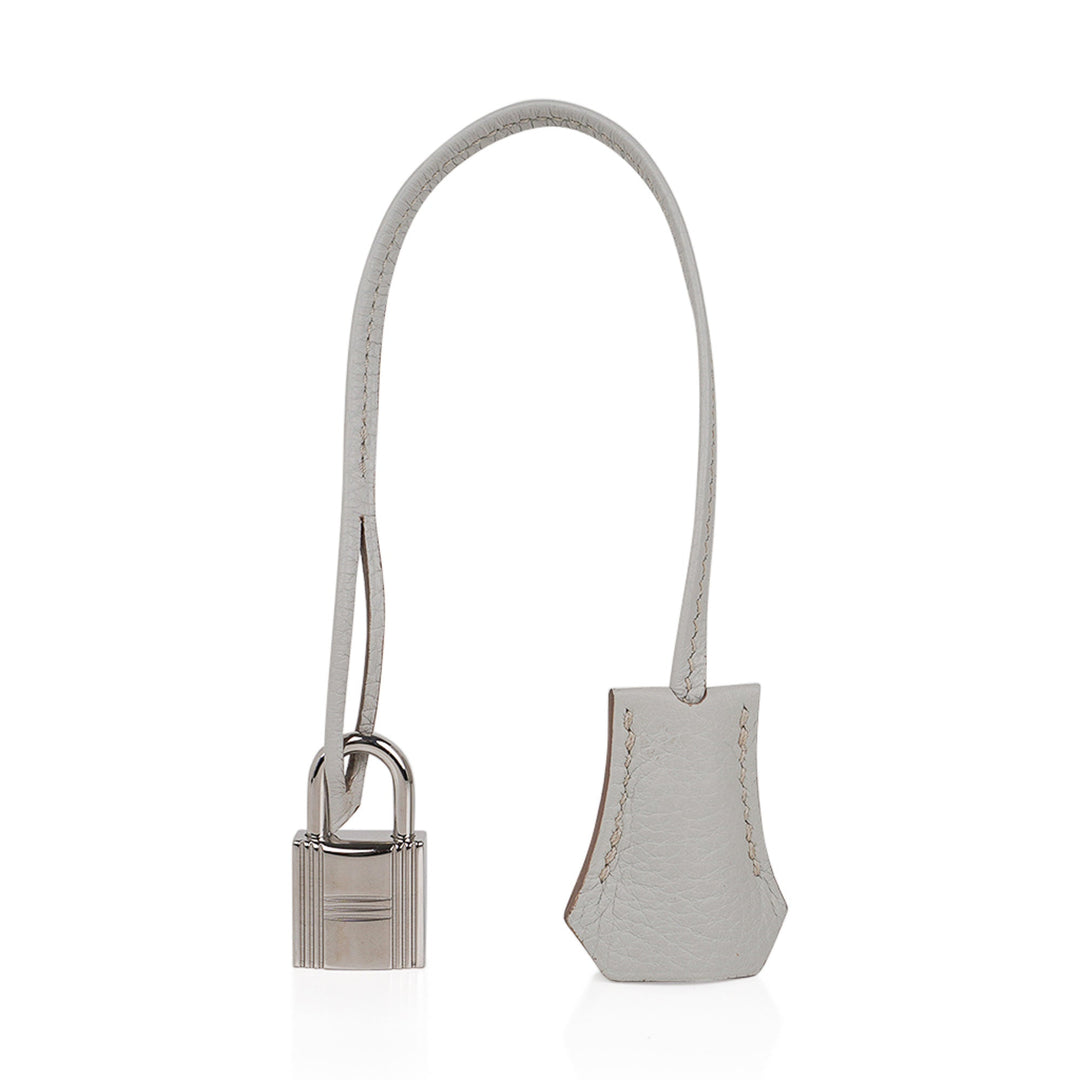 Top quality Hermes Limited Edition Club Birkin 35 Bag Gris Perle & Blanc Clemence Leather with Palladium Hardware