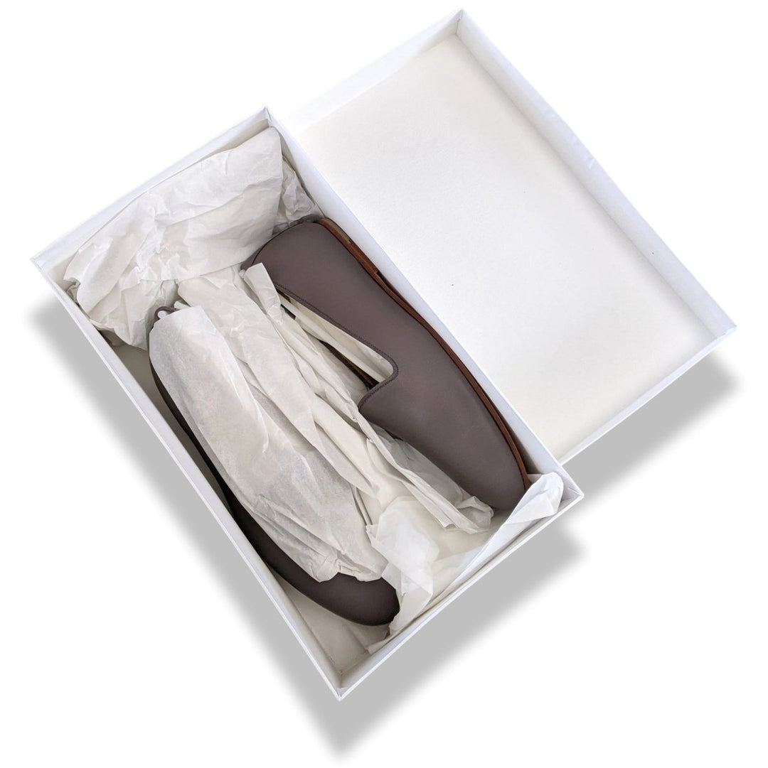 Top quality Hermes Elegant Gris Etain Nappa GASPARD Men's Loafers Mocassins Shoes BNEW in White Box and Dustbag!