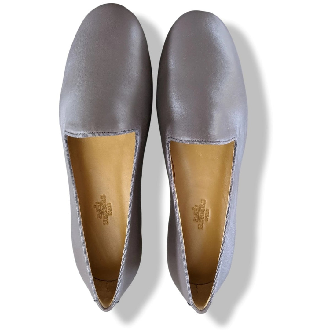 Top quality Hermes Elegant Gris Etain Nappa GASPARD Men's Loafers Mocassins Shoes BNEW in White Box and Dustbag!