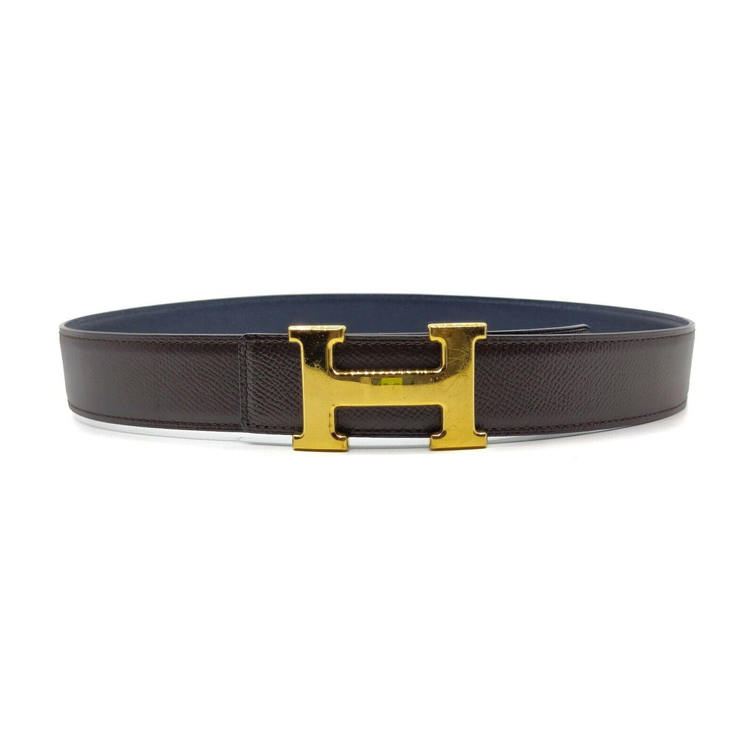 Top quality Hermes H Gold Buckle Reversible Belt