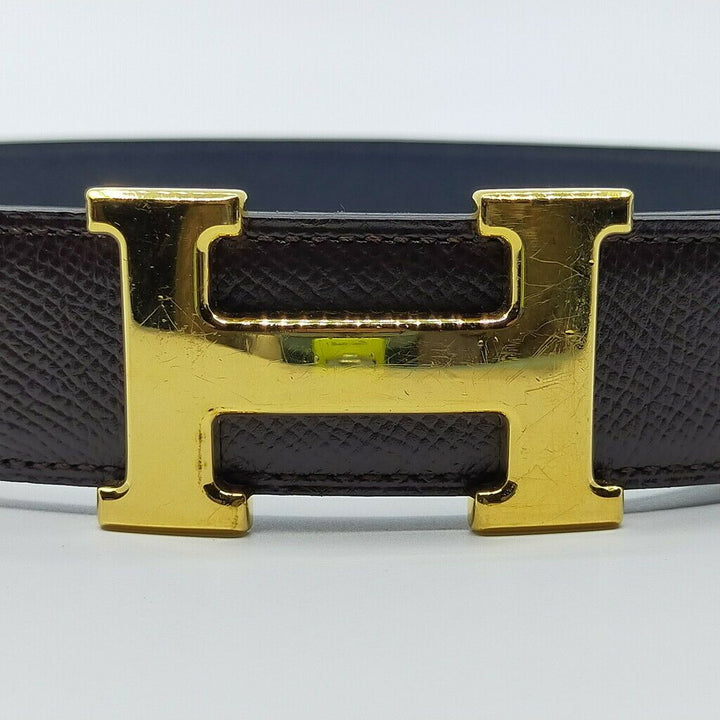 Top quality Hermes H Gold Buckle Reversible Belt